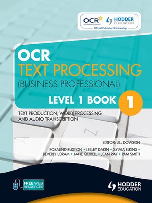 cover image of OCR Text Processing (Business Professional) Level 1 Book 1 Text Production, Word Processing and Audi